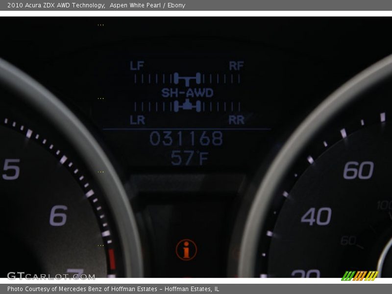 Aspen White Pearl / Ebony 2010 Acura ZDX AWD Technology