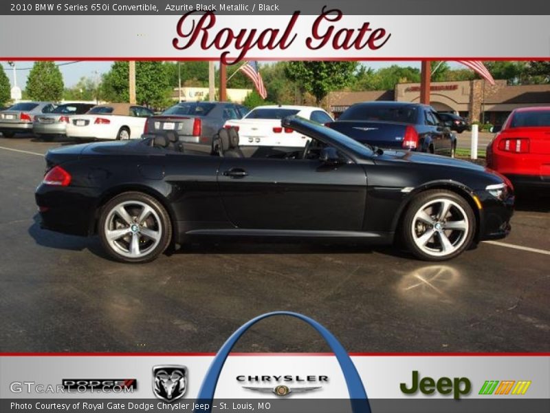 Azurite Black Metallic / Black 2010 BMW 6 Series 650i Convertible