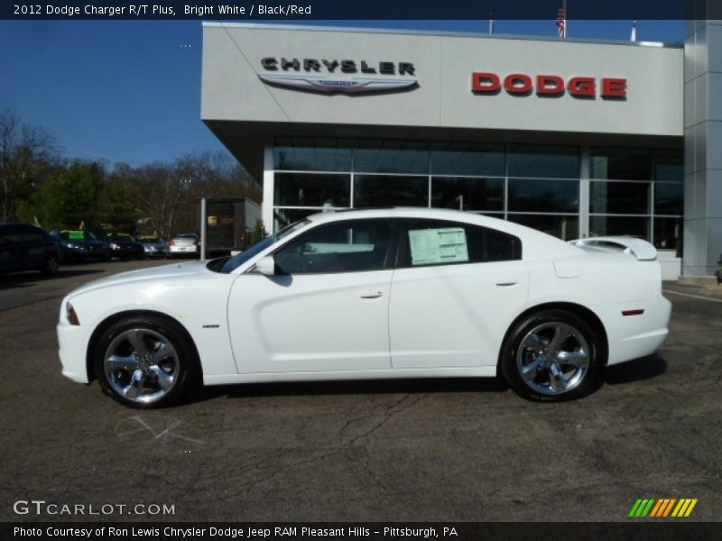 Bright White / Black/Red 2012 Dodge Charger R/T Plus