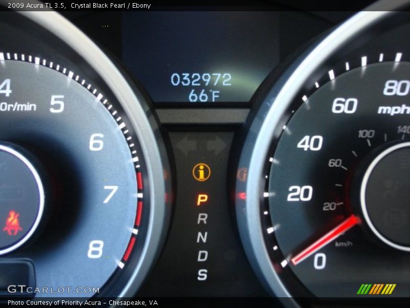 Crystal Black Pearl / Ebony 2009 Acura TL 3.5