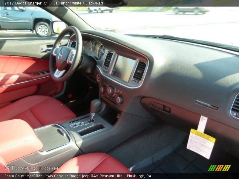 Bright White / Black/Red 2012 Dodge Charger R/T Plus