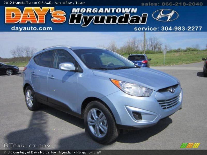 Aurora Blue / Taupe 2012 Hyundai Tucson GLS AWD