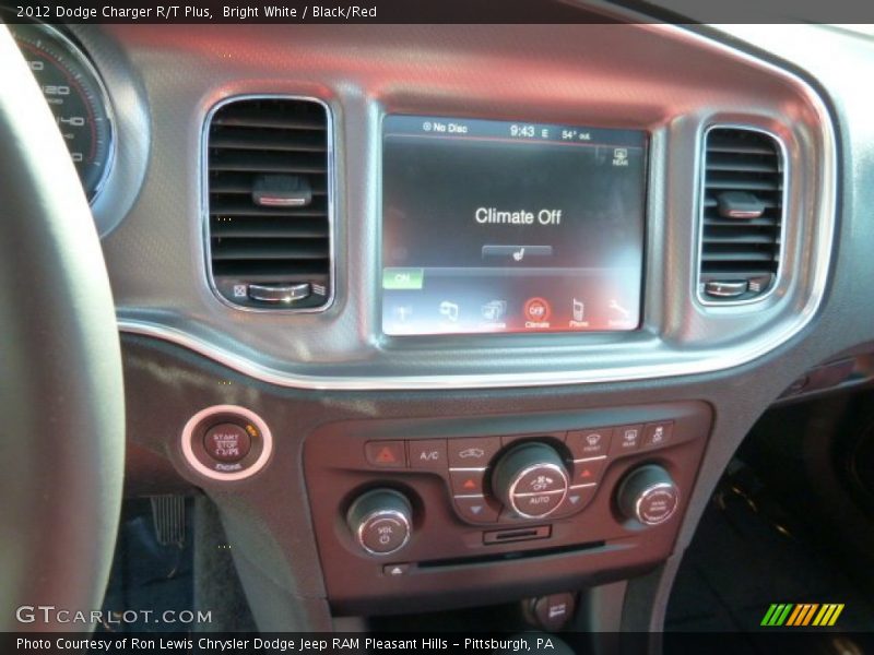 Bright White / Black/Red 2012 Dodge Charger R/T Plus