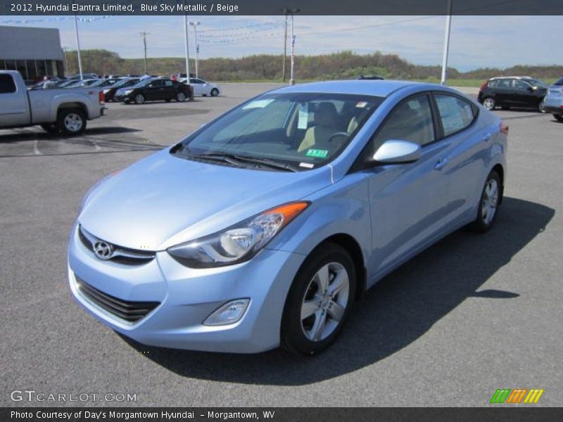 Blue Sky Metallic / Beige 2012 Hyundai Elantra Limited