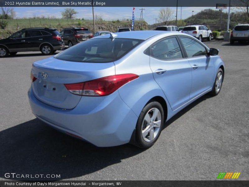 Blue Sky Metallic / Beige 2012 Hyundai Elantra Limited