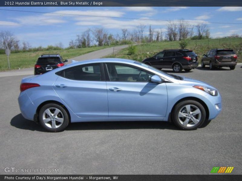 Blue Sky Metallic / Beige 2012 Hyundai Elantra Limited