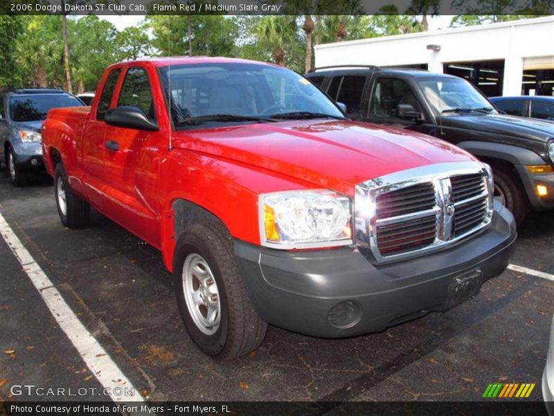Flame Red / Medium Slate Gray 2006 Dodge Dakota ST Club Cab