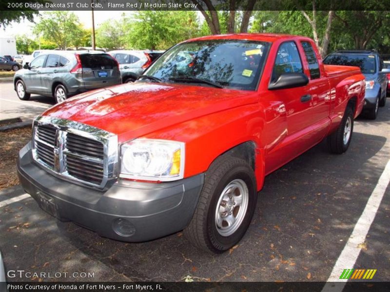 Flame Red / Medium Slate Gray 2006 Dodge Dakota ST Club Cab