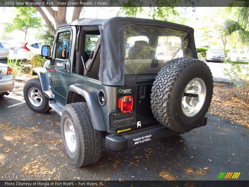 Shale Green Metallic / Khaki 2003 Jeep Wrangler X 4x4