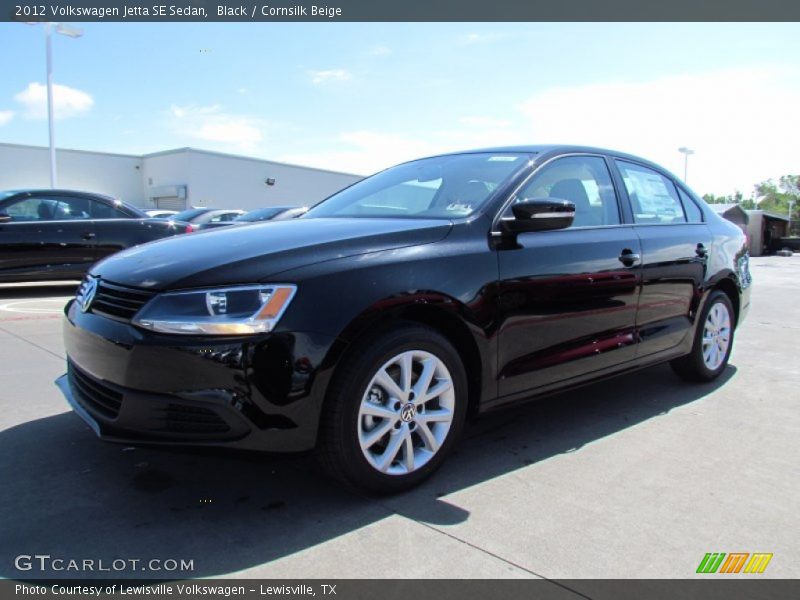 Black / Cornsilk Beige 2012 Volkswagen Jetta SE Sedan