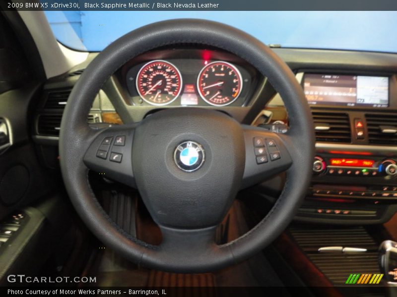 Black Sapphire Metallic / Black Nevada Leather 2009 BMW X5 xDrive30i