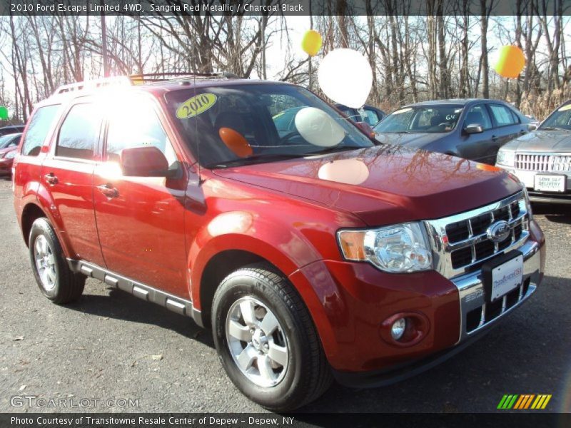 Sangria Red Metallic / Charcoal Black 2010 Ford Escape Limited 4WD