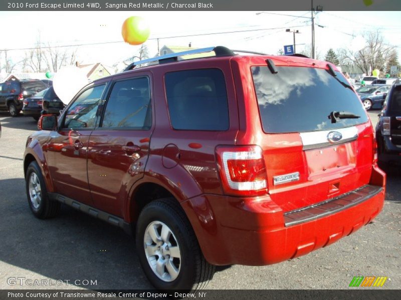 Sangria Red Metallic / Charcoal Black 2010 Ford Escape Limited 4WD
