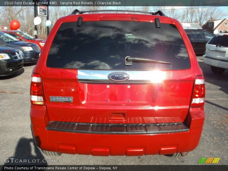 Sangria Red Metallic / Charcoal Black 2010 Ford Escape Limited 4WD