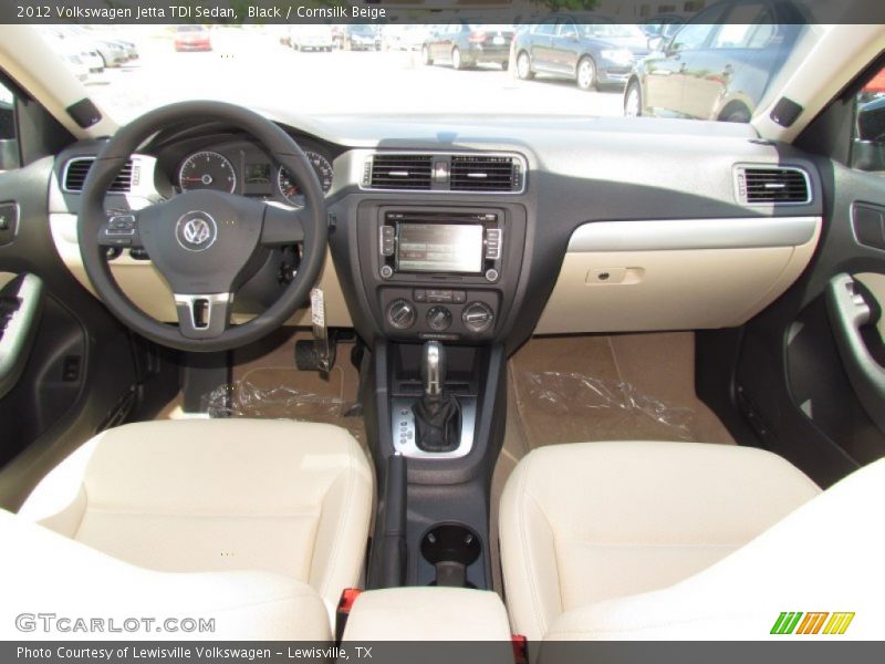 Black / Cornsilk Beige 2012 Volkswagen Jetta TDI Sedan