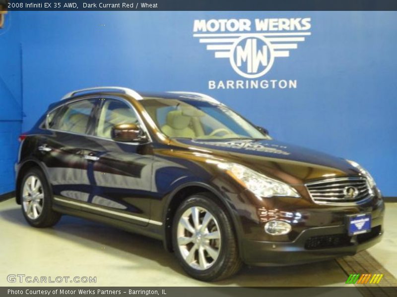 Dark Currant Red / Wheat 2008 Infiniti EX 35 AWD
