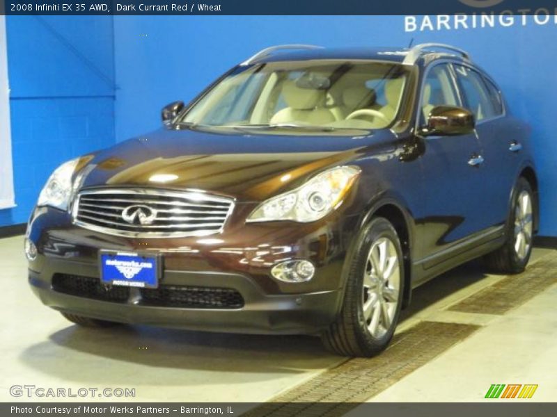 Dark Currant Red / Wheat 2008 Infiniti EX 35 AWD