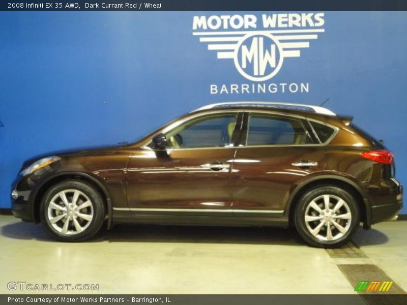Dark Currant Red / Wheat 2008 Infiniti EX 35 AWD