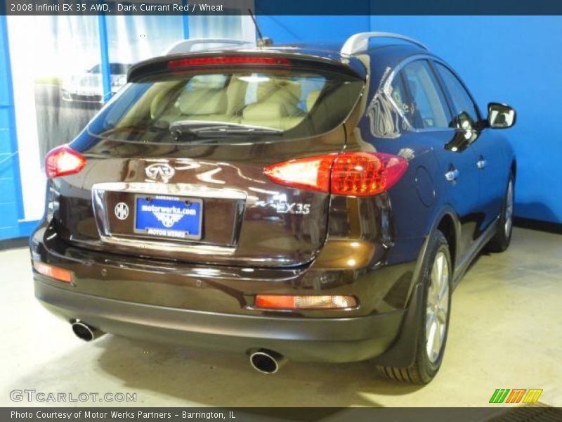 Dark Currant Red / Wheat 2008 Infiniti EX 35 AWD