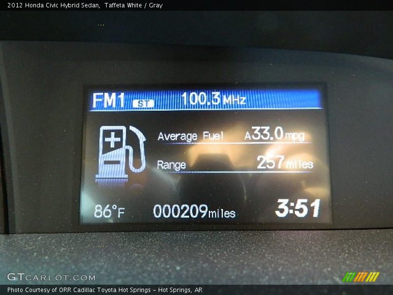 Taffeta White / Gray 2012 Honda Civic Hybrid Sedan