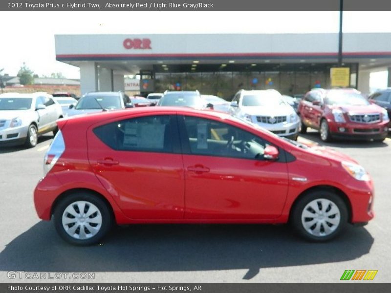 Absolutely Red / Light Blue Gray/Black 2012 Toyota Prius c Hybrid Two
