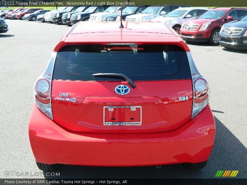 Absolutely Red / Light Blue Gray/Black 2012 Toyota Prius c Hybrid Two