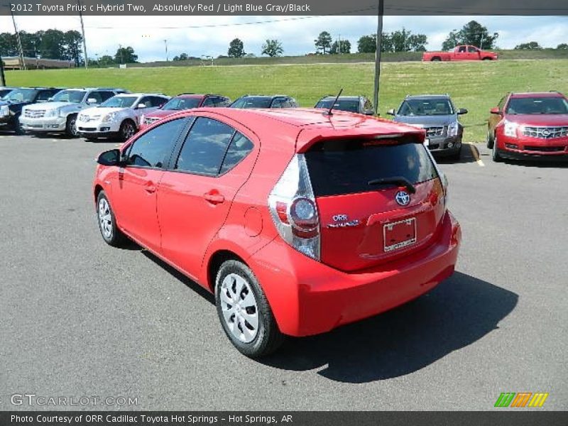 Absolutely Red / Light Blue Gray/Black 2012 Toyota Prius c Hybrid Two
