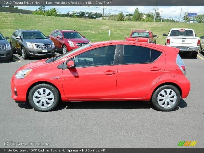 Absolutely Red / Light Blue Gray/Black 2012 Toyota Prius c Hybrid Two