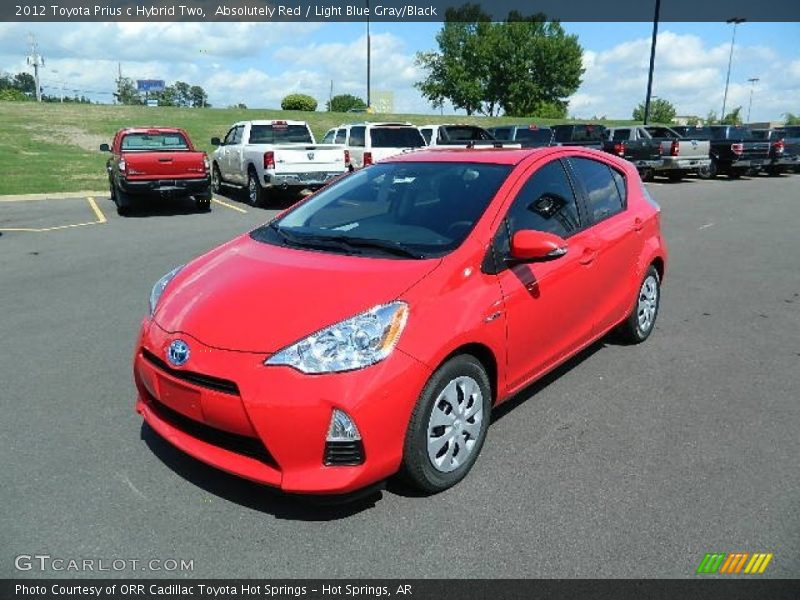 Absolutely Red / Light Blue Gray/Black 2012 Toyota Prius c Hybrid Two