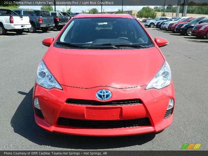 Absolutely Red / Light Blue Gray/Black 2012 Toyota Prius c Hybrid Two