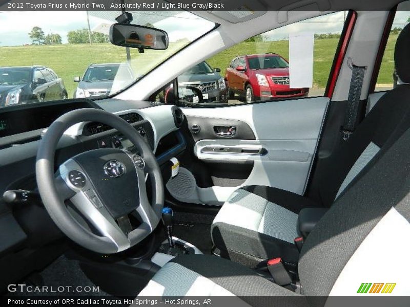 Absolutely Red / Light Blue Gray/Black 2012 Toyota Prius c Hybrid Two