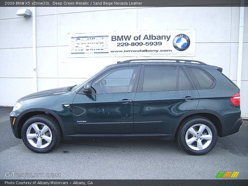 Deep Green Metallic / Sand Beige Nevada Leather 2009 BMW X5 xDrive30i