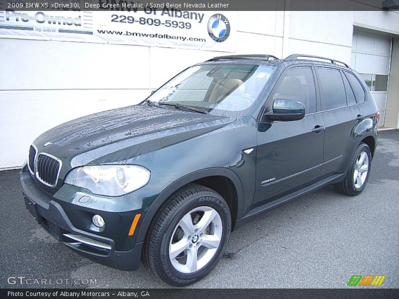 Deep Green Metallic / Sand Beige Nevada Leather 2009 BMW X5 xDrive30i