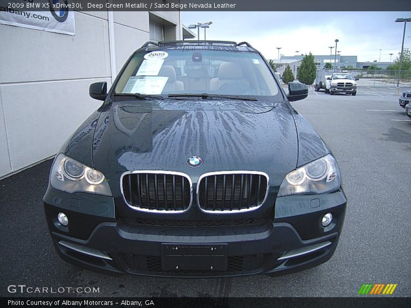 Deep Green Metallic / Sand Beige Nevada Leather 2009 BMW X5 xDrive30i