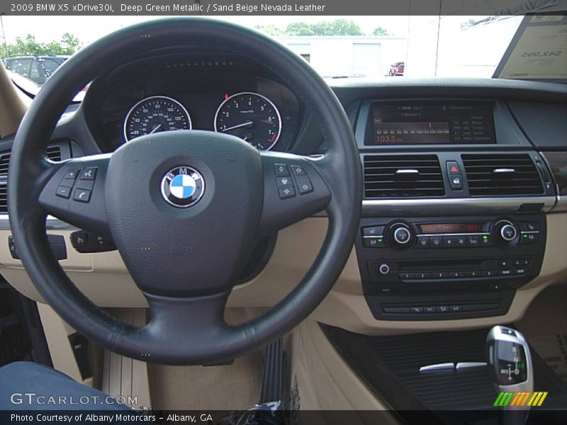 Deep Green Metallic / Sand Beige Nevada Leather 2009 BMW X5 xDrive30i