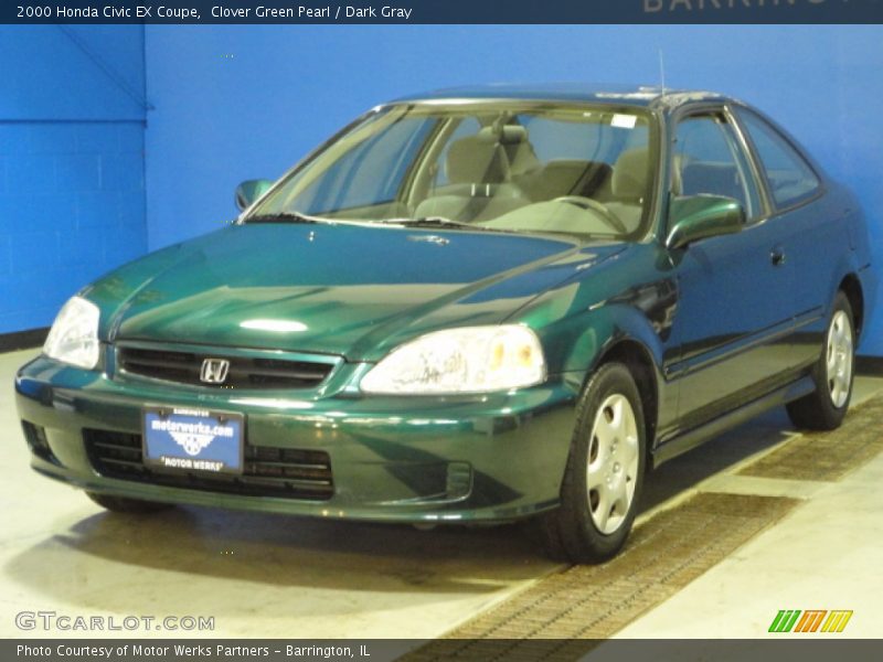 Clover Green Pearl / Dark Gray 2000 Honda Civic EX Coupe