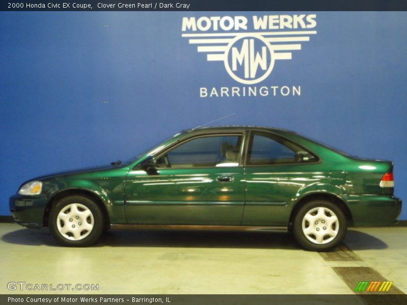 Clover Green Pearl / Dark Gray 2000 Honda Civic EX Coupe