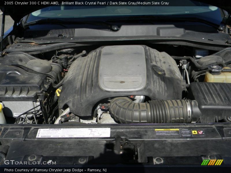 Brilliant Black Crystal Pearl / Dark Slate Gray/Medium Slate Gray 2005 Chrysler 300 C HEMI AWD