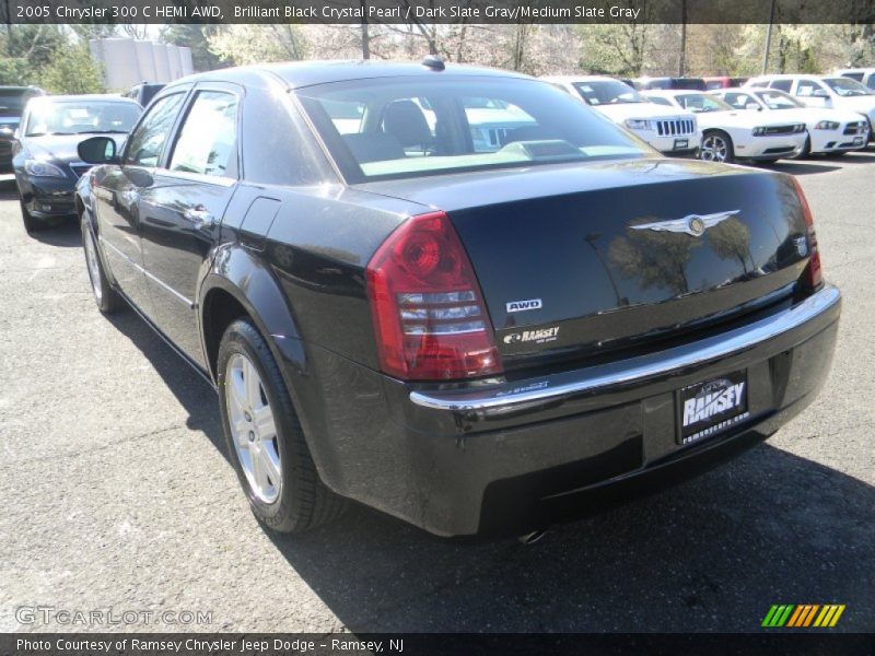 Brilliant Black Crystal Pearl / Dark Slate Gray/Medium Slate Gray 2005 Chrysler 300 C HEMI AWD