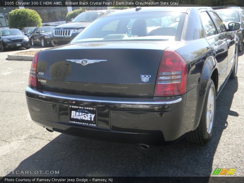 Brilliant Black Crystal Pearl / Dark Slate Gray/Medium Slate Gray 2005 Chrysler 300 C HEMI AWD