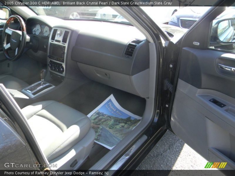 Brilliant Black Crystal Pearl / Dark Slate Gray/Medium Slate Gray 2005 Chrysler 300 C HEMI AWD
