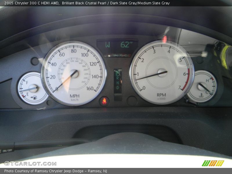 Brilliant Black Crystal Pearl / Dark Slate Gray/Medium Slate Gray 2005 Chrysler 300 C HEMI AWD