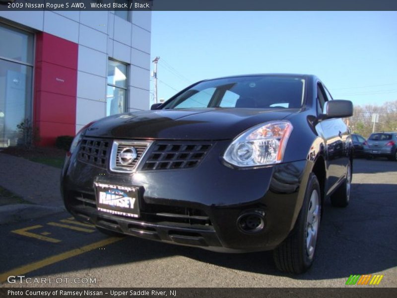 Wicked Black / Black 2009 Nissan Rogue S AWD