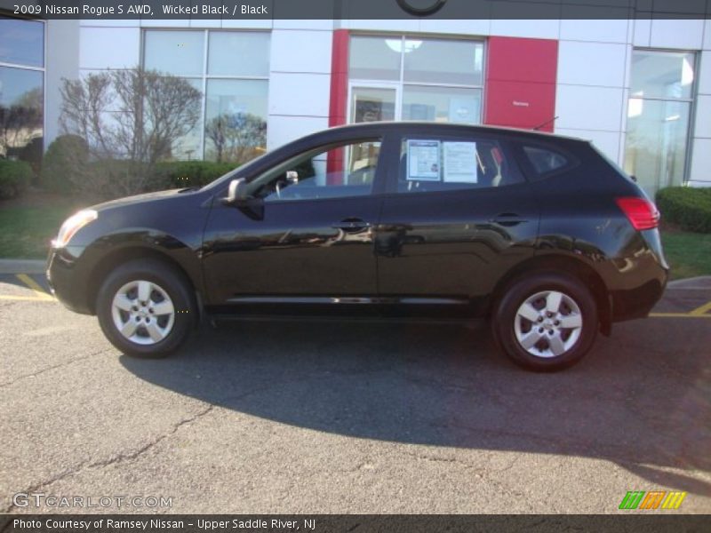 Wicked Black / Black 2009 Nissan Rogue S AWD