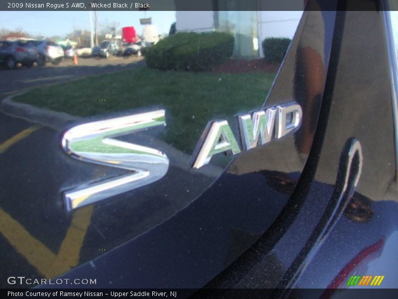 Wicked Black / Black 2009 Nissan Rogue S AWD