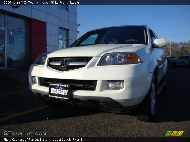 Aspen White Pearl / Saddle 2006 Acura MDX Touring