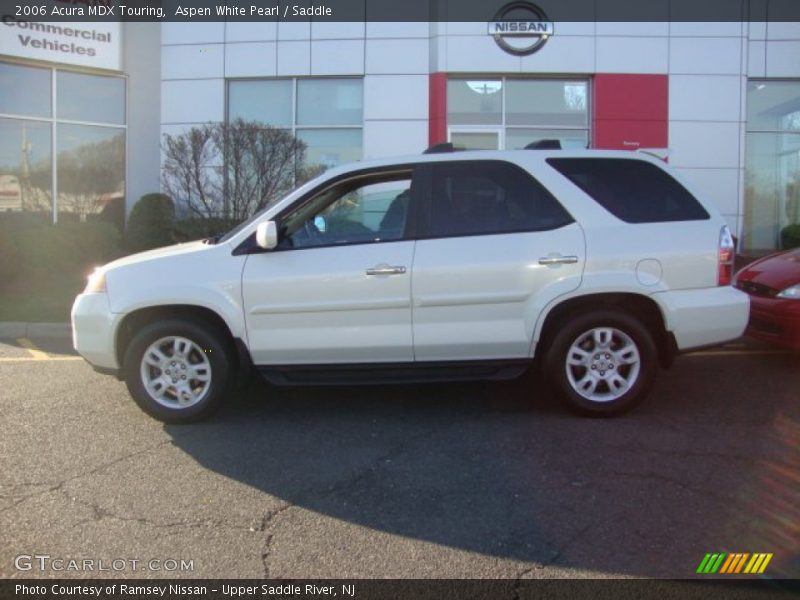 Aspen White Pearl / Saddle 2006 Acura MDX Touring