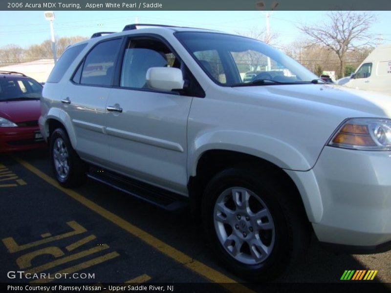 Aspen White Pearl / Saddle 2006 Acura MDX Touring