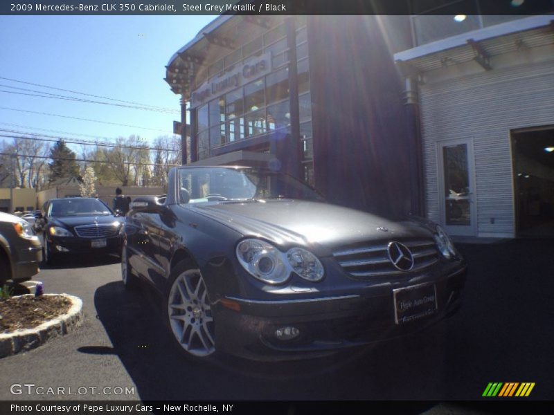 Steel Grey Metallic / Black 2009 Mercedes-Benz CLK 350 Cabriolet