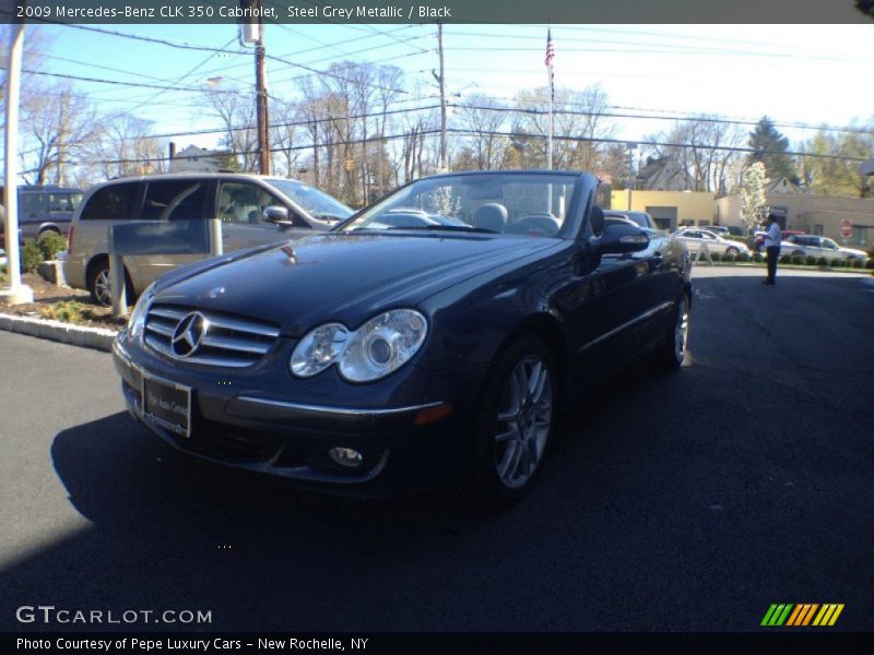 Steel Grey Metallic / Black 2009 Mercedes-Benz CLK 350 Cabriolet
